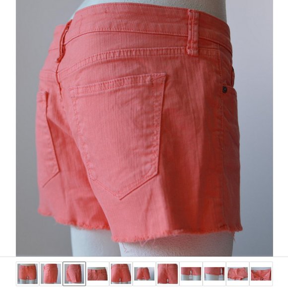 Frayed Hem Denim Jeans Short Women sz 27 Salmon Pink by Gap 1969 - Picture 3 of 8